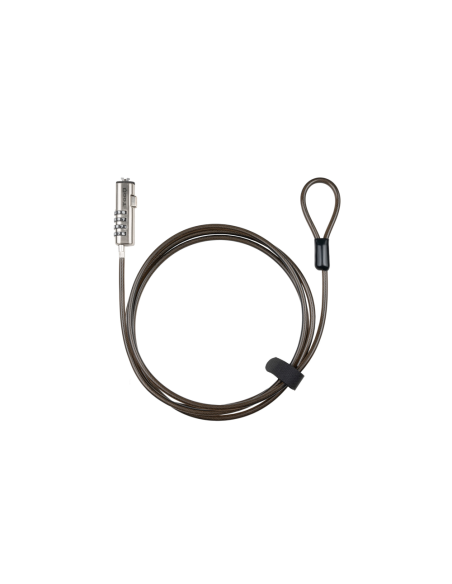 TooQ Cable de Seguridad Tipo NANO con Combinación para Portátiles 1.5 metros, Gris Oscuro