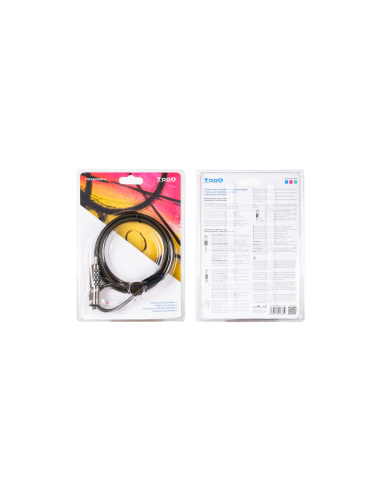 TooQ Cable de Seguridad Tipo NANO con Combinación para Portátiles 1.5 metros, Gris Oscuro
