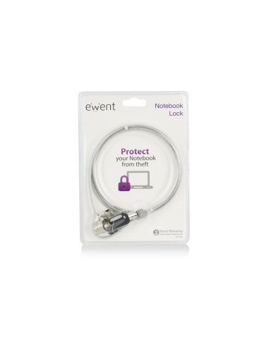 Ewent EW1242 cable antirrobo Negro, Acero inoxidable 1,5 m