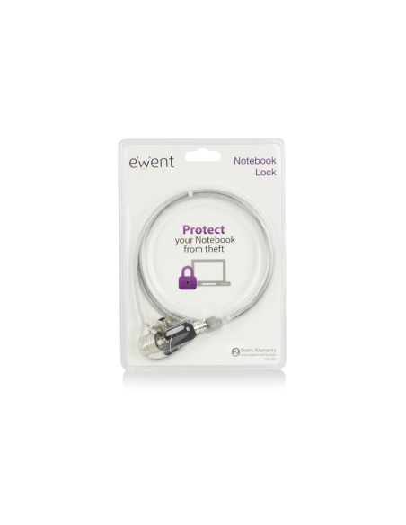 Ewent EW1242 cable antirrobo Negro, Acero inoxidable 1,5 m