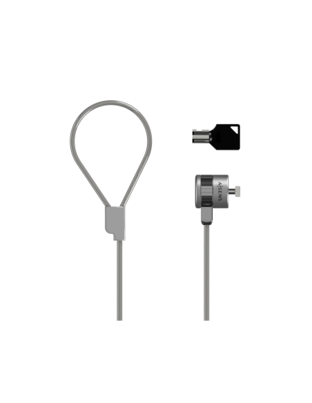 AISENS Cable de Seguridad con Cerradura de Llave para Ordenador, Monitor, Portatil 1.5 m