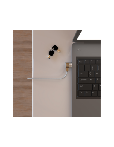 AISENS Cable de Seguridad con Cerradura de Llave para Ordenador, Monitor, Portatil 1.5 m