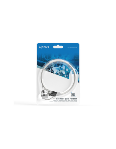 AISENS Cable de Seguridad con Cerradura de Llave para Ordenador, Monitor, Portatil 1.5 m