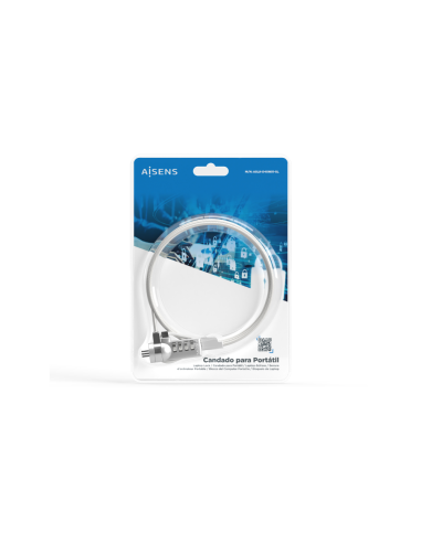 AISENS Cable de Seguridad con Cerradura de Combinacion para Ordenador, Monitor, Portatil 1.5M