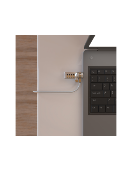 AISENS Cable de Seguridad con Cerradura de Combinacion para Ordenador, Monitor, Portatil 1.5M