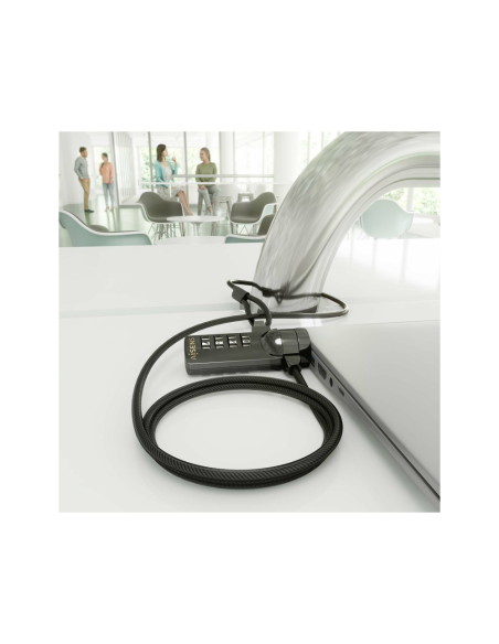 AISENS ASLK-D40N03-BK cable antirrobo Negro 1,5 m