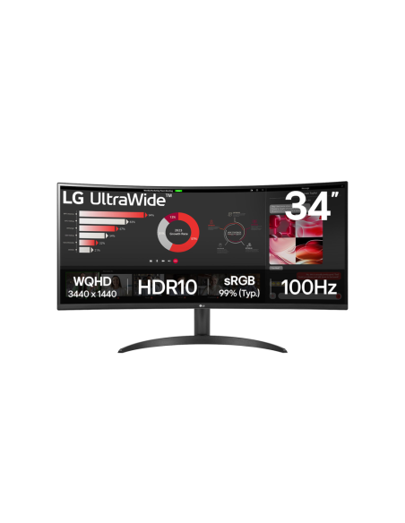 LG 34WR50QK-B pantalla para PC 86,4 cm (34") 3440 x 1440 Pixeles Wide Quad HD Negro