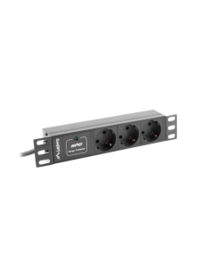 Lanberg PDU-03F-0200-BK unidad de distribución de energía (PDU) 3 salidas AC 1U Negro
