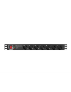 Lanberg PDU-PRO-07F-0200-BK unidad de distribución de energía (PDU) 6 salidas AC 1U Negro