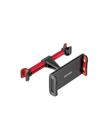 AISENS Soporte Coche Ajustable (1 Pivote) Para Reposacabezas Para Telefono / Tablet, Rojo