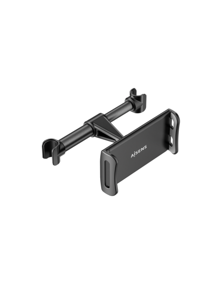 AISENS Soporte Coche Ajustable (1 Pivote) Para Reposacabezas Para Telefono / Tablet, Negro