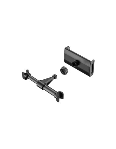 AISENS Soporte Coche Ajustable (1 Pivote) Para Reposacabezas Para Telefono / Tablet, Negro