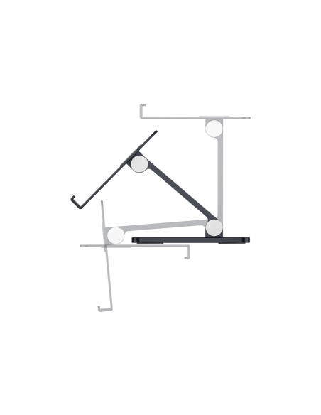 AISENS Soporte de Sobremesa Tamaño XXL Ajustable (2 Pivotes) para Movil / Tablet, Gris