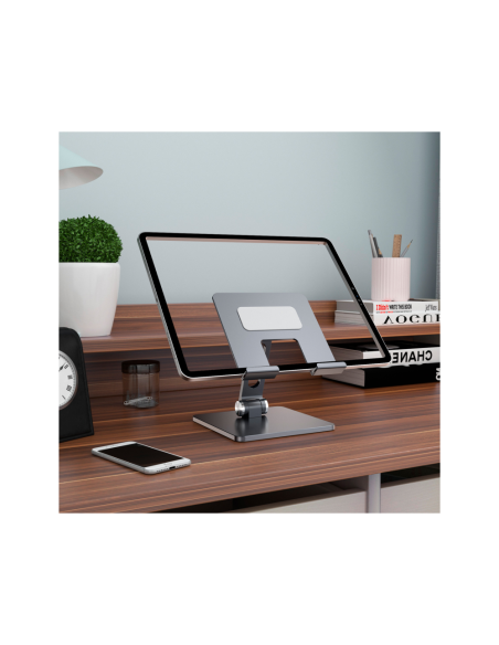AISENS Soporte de Sobremesa Tamaño XXL Ajustable (2 Pivotes) para Movil / Tablet, Gris