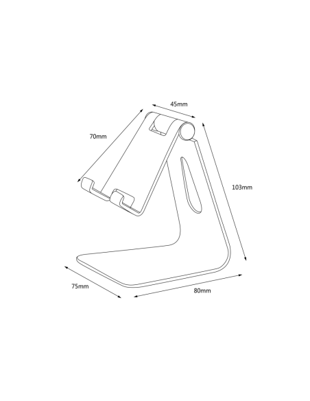 AISENS Soporte De Sobremesa Tamaño M Ajustable (1 Pivote) Para Movil / Tablet, Plata