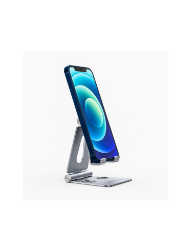 AISENS Soporte De Sobremesa Tamaño M Ajustable (2 Pivotes) Para Movil / Tablet, Plata