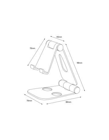 AISENS Soporte De Sobremesa Tamaño M Ajustable (2 Pivotes) Para Movil / Tablet, Plata