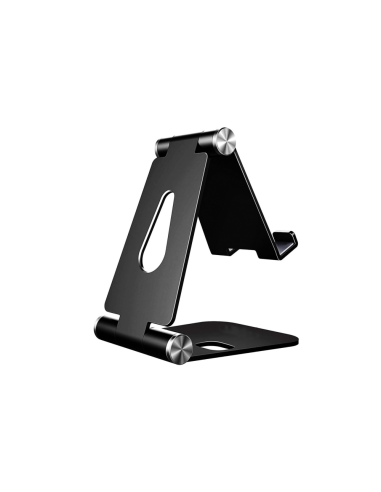 AISENS Soporte De Sobremesa Tamaño M Ajustable (2 Pivotes) Para Movil / Tablet, Negro