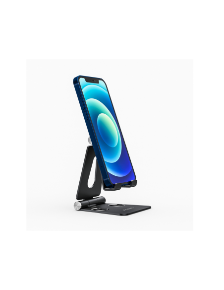 AISENS Soporte De Sobremesa Tamaño M Ajustable (2 Pivotes) Para Movil / Tablet, Negro