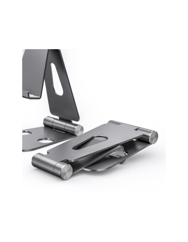 AISENS Soporte De Sobremesa Tamaño XL Ajustable (2 Pivotes) Para Movil / Tablet, Gris