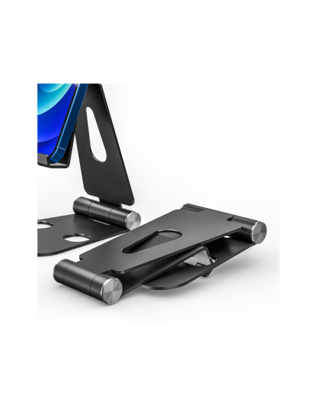 AISENS Soporte De Sobremesa Tamaño XL Ajustable (2 Pivotes) Para Movil / Tablet, Negro