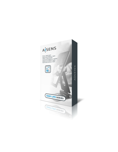 AISENS Soporte De Sobremesa Tamaño XL Ajustable (2 Pivotes) Para Movil / Tablet, Negro