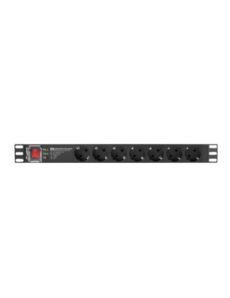 Lanberg PDU-PRO-07F-0200-BK unidad de distribución de energía (PDU) 6 salidas AC 1U Negro