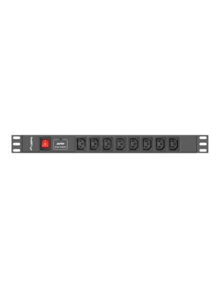 Lanberg PDU-08I-0200-C20-BK unidad de distribución de energía (PDU) 8 salidas AC 1U Negro