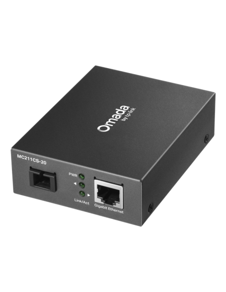 TP-Link Omada MC211CS-20 convertidor de medio 1000 Mbit/s 1310 nm Monomodo Negro