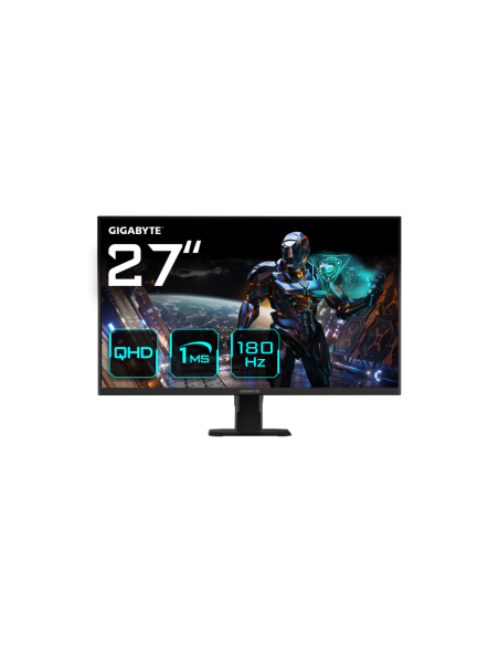 GIGABYTE GS27QA 27" Monitor de Juego QHD - 2560 x 1440 (QHD), 180Hz, 1ms, 300 cd/m2, FreeSync, HDR Ready, HDMI 2.0, Displayport 