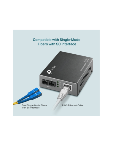 TP-Link MC210CS convertidor de medio 1000 Mbit/s 1310 nm Monomodo Negro
