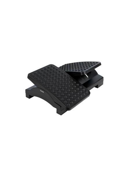 TooQ Reposapiés Ajustable en Altura e Inclinación, Negro