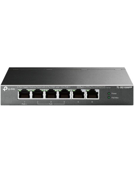 TP-Link TL-SG1006PP switch No administrado Gigabit Ethernet (10/100/1000) Energía sobre Ethernet (PoE) Gris