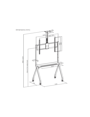 AISENS FT86FE-369 soporte para TV 2,54 m (100")