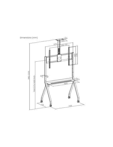 AISENS FT86FE-369 soporte para TV 2,54 m (100")