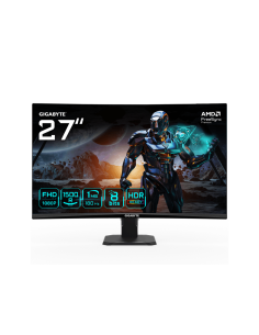 GIGABYTE GS27FC Monitor gaming curvo 27" FHD - 1920 x 1080, 180Hz, 1ms, 250 cd/m², FreeSync Premium, HDR Ready, HDMI 2.0, Displa