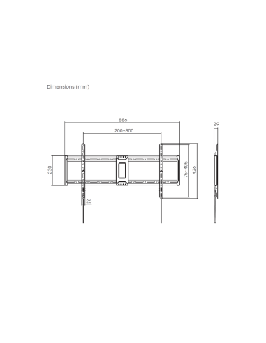 AISENS Soporte Eco Ultra Delgado Para Monitor/TV 75kg de 43"-100", Negro