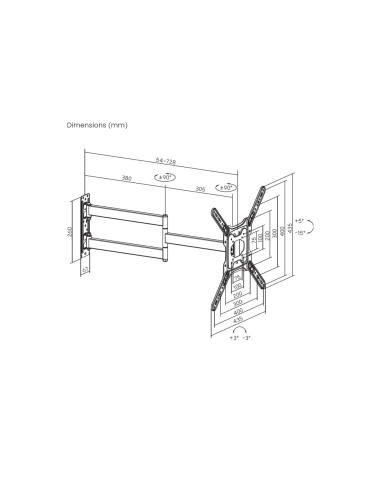 AISENS WT65TSLE-383 soporte para TV 165,1 cm (65")