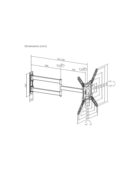 AISENS WT65TSLE-383 soporte para TV 165,1 cm (65")