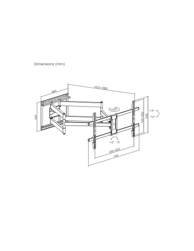 AISENS WT90TSLE-387 soporte para TV 2,29 m (90")