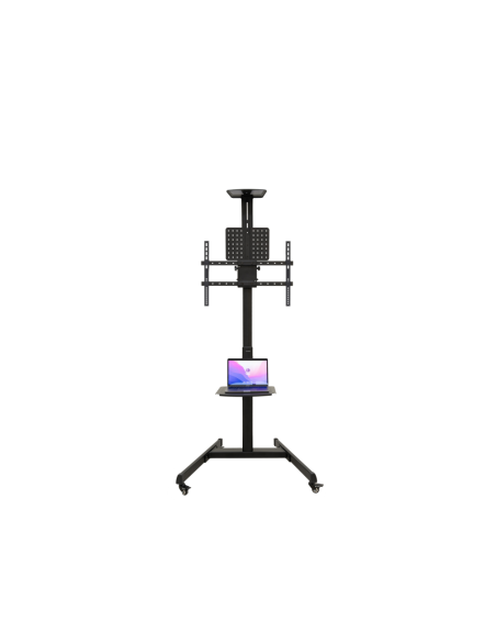 TooQ “COMETA” Soporte de Suelo con Ruedas con Regulación de Altura para Pantallas 37"- 70", Rotación 90°, Negro