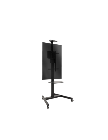 TooQ “COMETA” Soporte de Suelo con Ruedas con Regulación de Altura para Pantallas 37"- 70", Rotación 90°, Negro