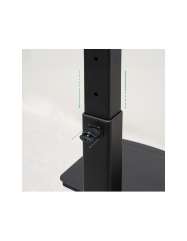 TooQ “COMETA” Soporte de Suelo con Ruedas con Regulación de Altura para Pantallas 37"- 70", Rotación 90°, Negro