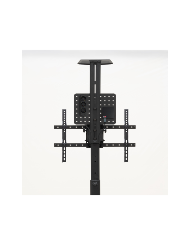 TooQ “COMETA” Soporte de Suelo con Ruedas con Regulación de Altura para Pantallas 37"- 70", Rotación 90°, Negro