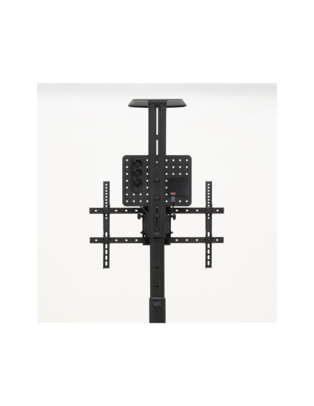 TooQ “COMETA” Soporte de Suelo con Ruedas con Regulación de Altura para Pantallas 37"- 70", Rotación 90°, Negro