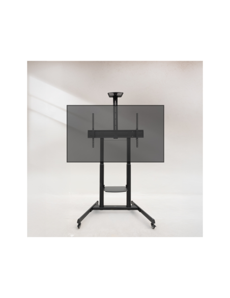 TooQ “AQUILES” Soporte de Suelo con Ruedas con Regulación de Altura para Pantallas 60"-100", Negro