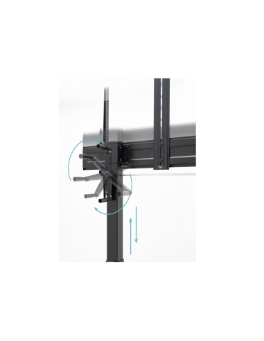 TooQ “AQUILES” Soporte de Suelo con Ruedas con Regulación de Altura para Pantallas 60"-100", Negro