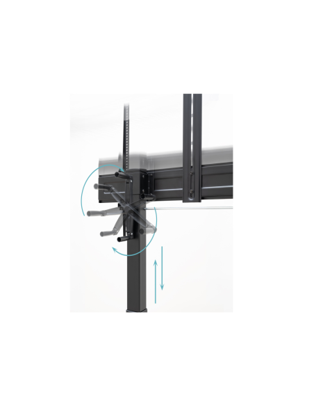 TooQ “AQUILES” Soporte de Suelo con Ruedas con Regulación de Altura para Pantallas 60"-100", Negro