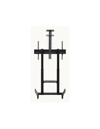TooQ “AQUILES” Soporte de Suelo con Ruedas con Regulación de Altura para Pantallas 60"-100", Negro