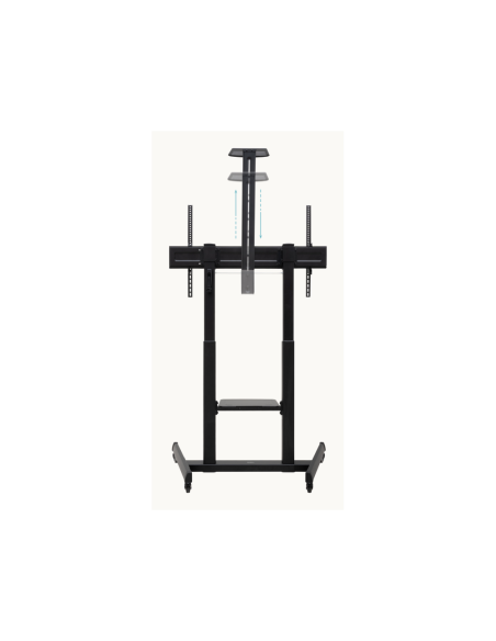 TooQ “AQUILES” Soporte de Suelo con Ruedas con Regulación de Altura para Pantallas 60"-100", Negro
